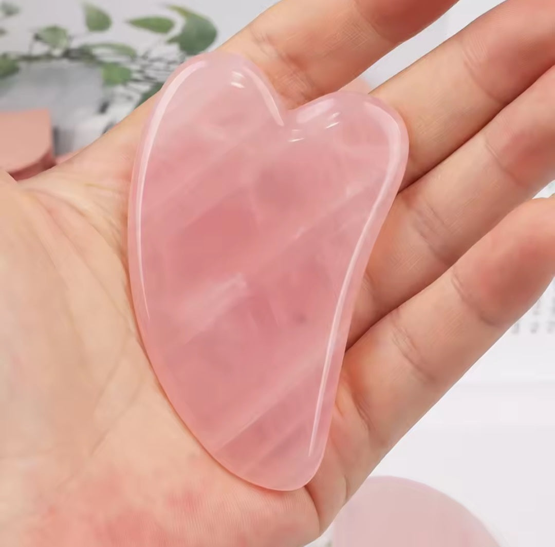 Gua Sha Rose Quartz - Facial Massager