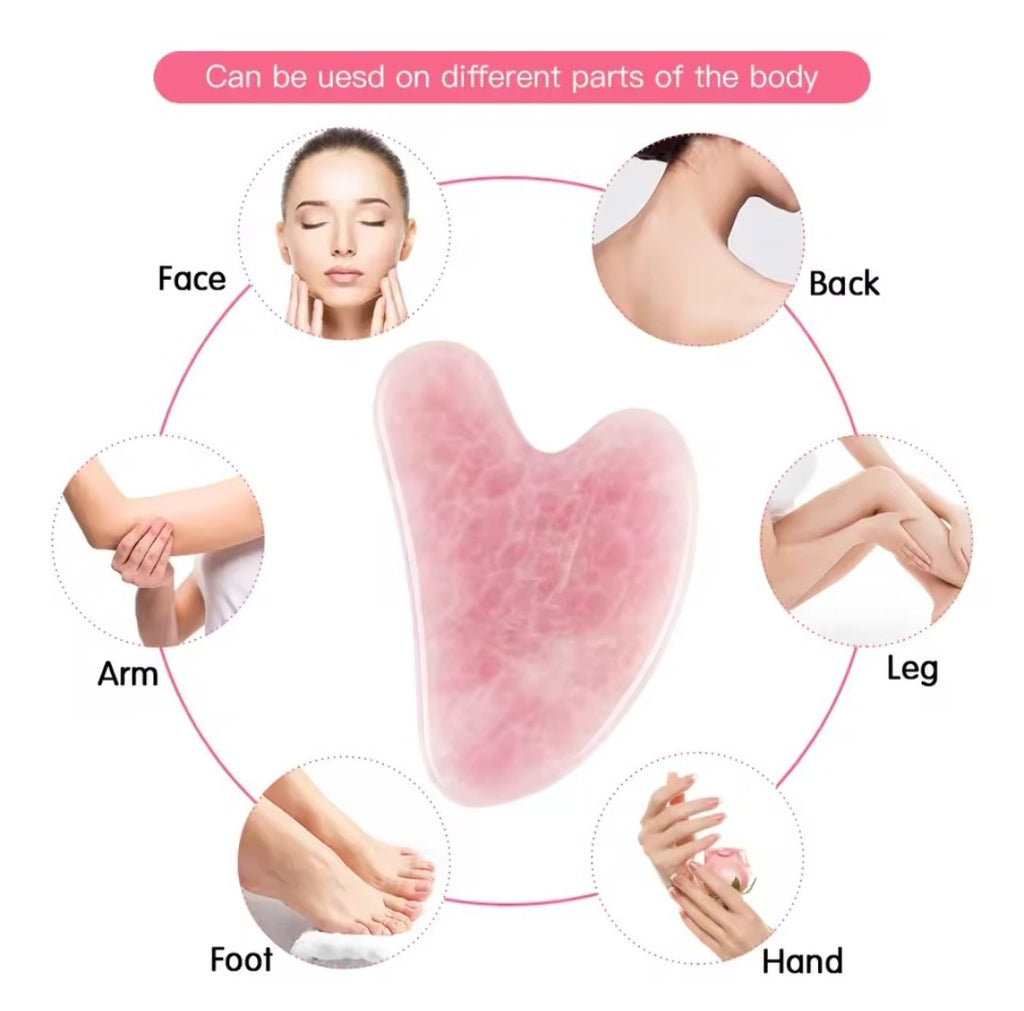 Gua Sha Rose Quartz - Facial Massager